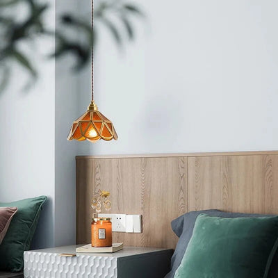 Vintage Glazen Hanglamp – Kleurrijk en Luxueus Glas-in-Lood Design