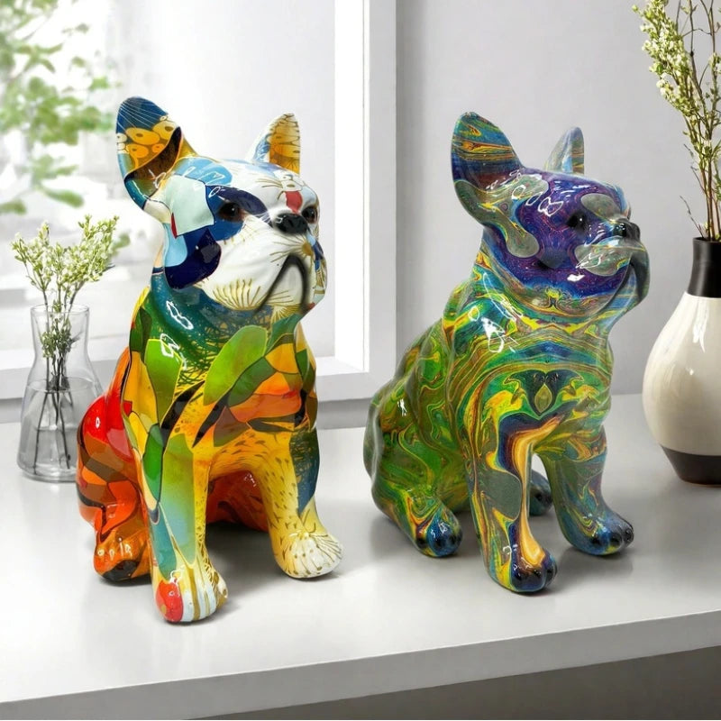 Graffiti Franse Bulldog Beeld – Kleurrijke Woondecoratie