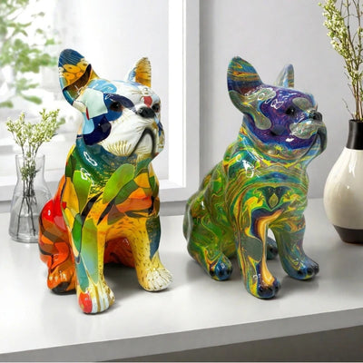 Graffiti Franse Bulldog Beeld – Kleurrijke Woondecoratie
