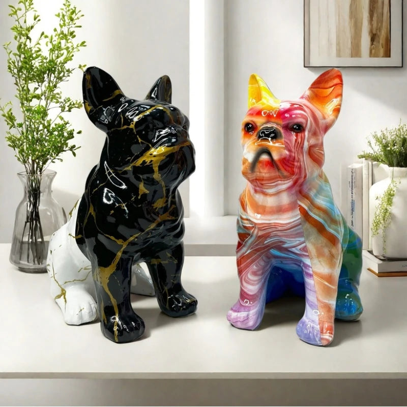 Graffiti Franse Bulldog Beeld – Kleurrijke Woondecoratie