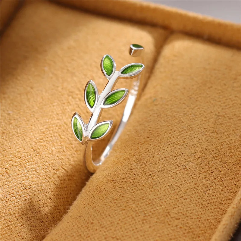 Zilveren Ring 'Leaf'  – Minimalistisch, Verstelbaar en Subtiel Chic