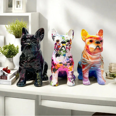 Graffiti Franse Bulldog Beeld – Kleurrijke Woondecoratie