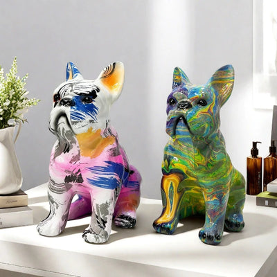 Graffiti Franse Bulldog Beeld – Kleurrijke Woondecoratie
