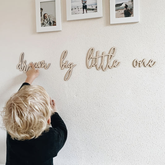 Boho Houten Wanddecoratie 'Dream Big' – Perfecte Touch voor je Baby- of Kinderkamer