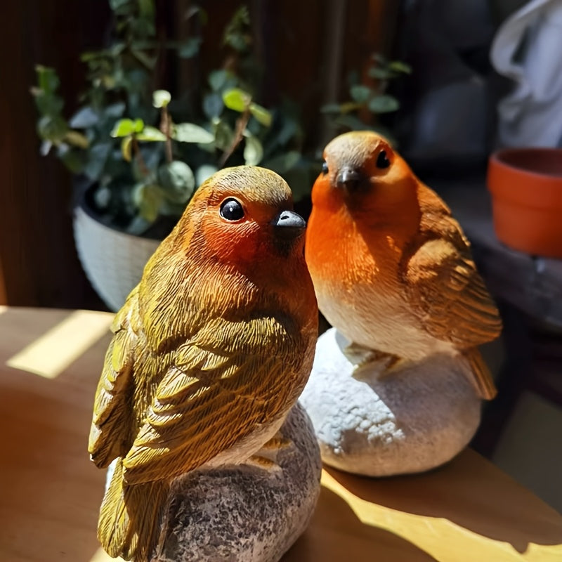 Set Roodborst Vogelbeelden – Perfecte Tuindecoratie voor Tuin & Balkon