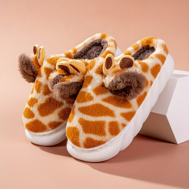 Giraffe Pluche Sloffen – Warme en Antislip Pantoffels voor Thuis