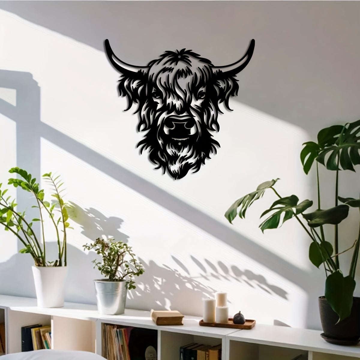 Koeienkop Wanddecoratie – Zwart Smeedijzeren voor Binnen & Buiten