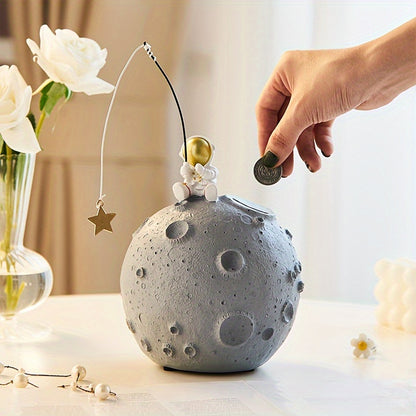 Astronaut op Maan Spaarpot – Perfect Cadeau voor Kinderen & Space Decoratie