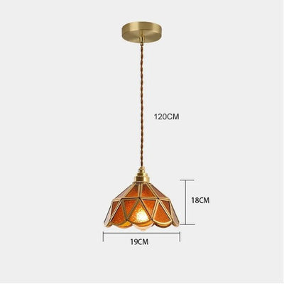 Vintage Glazen Hanglamp – Kleurrijk en Luxueus Glas-in-Lood Design