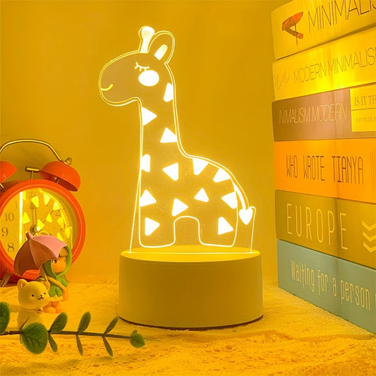 Cartoon Giraffe Nachtlampje -  Schattige LED Verlichting voor Kinderkamer & Babykamer