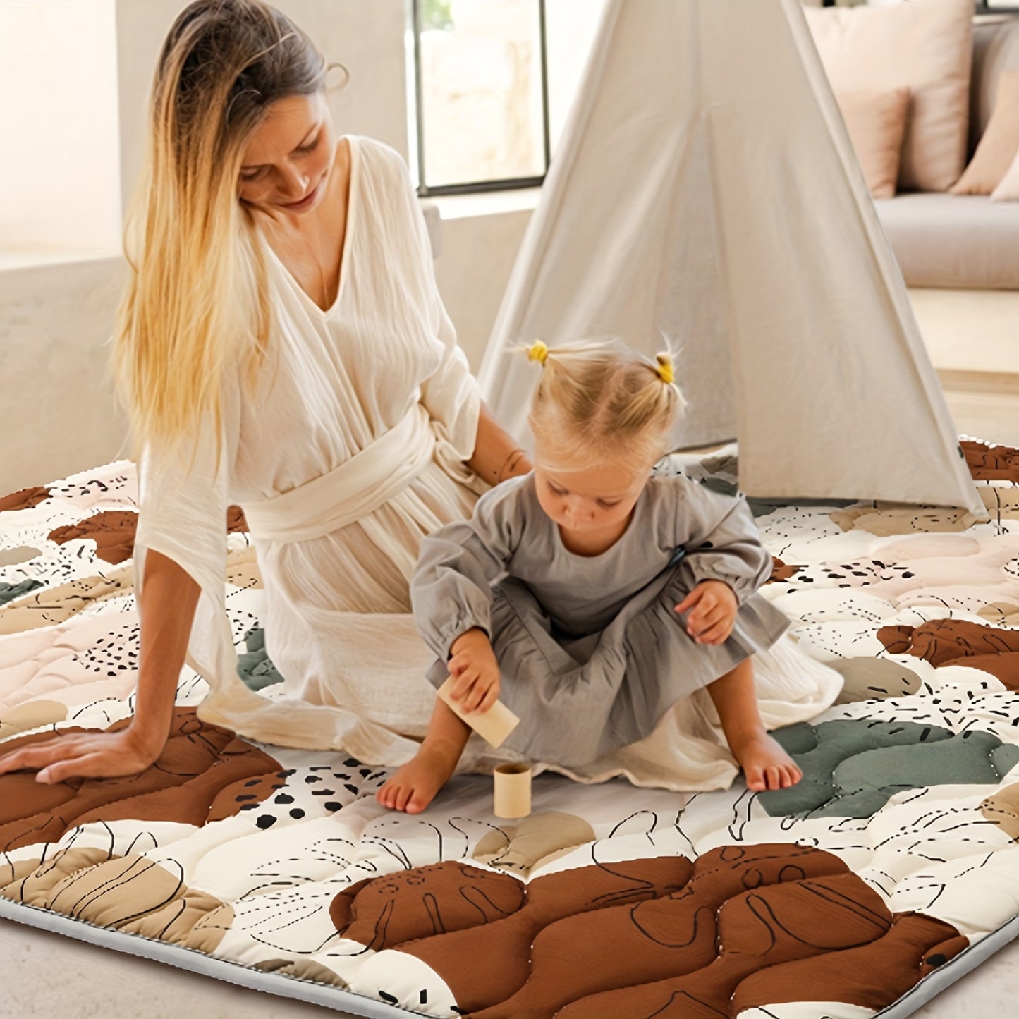 Boho Chic Baby Speelmat – Dikke en Zachte Katoenen Mat voor je Kleintje