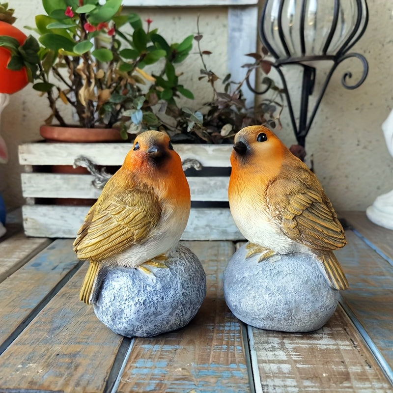 Set Roodborst Vogelbeelden – Perfecte Tuindecoratie voor Tuin & Balkon