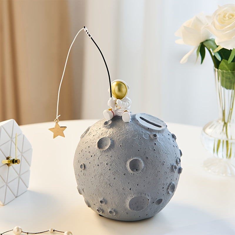 Astronaut op Maan Spaarpot – Perfect Cadeau voor Kinderen & Space Decoratie