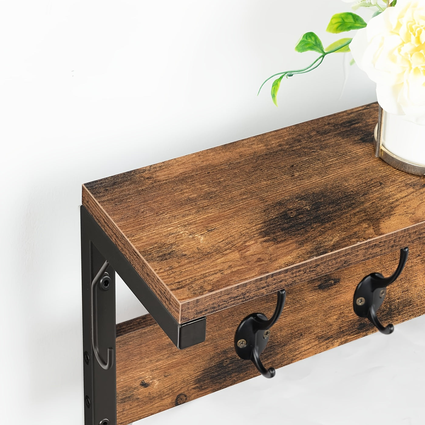 Industriële Houten Wandkapstok – Voor Hal, Woonkamer of Keuken