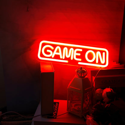 Neon Verlichting Game On – Speelse Wanddecoratie voor Gamers en Spelletjesliefhebbers