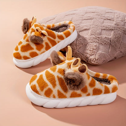 Giraffe Pluche Sloffen – Warme en Antislip Pantoffels voor Thuis