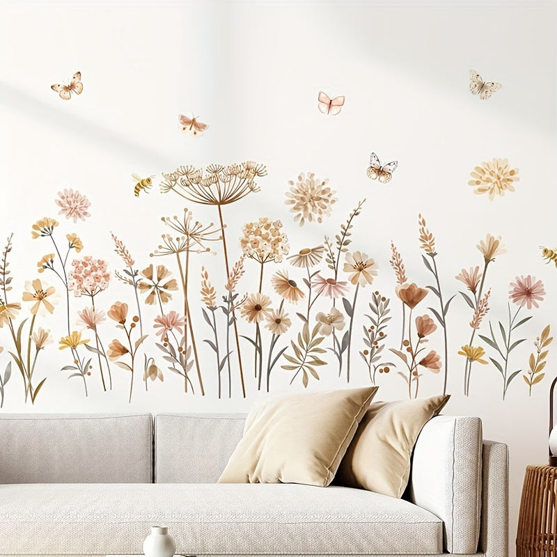 Pastel Bloemen Muurstickers – Uniek Detail voor jouw Interieur