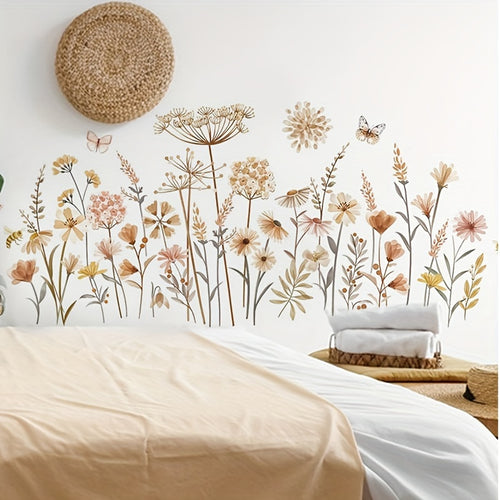 Pastel Bloemen Muurstickers – Uniek Detail voor jouw Interieur