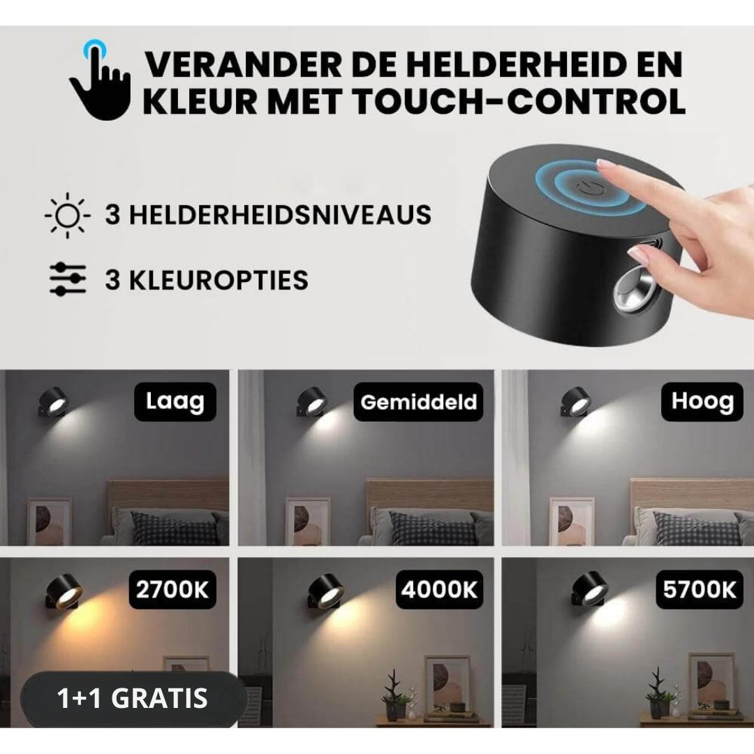 FlexiGlow Wandlamp – Draadloze Verlichting waar jij wilt! - The Drops