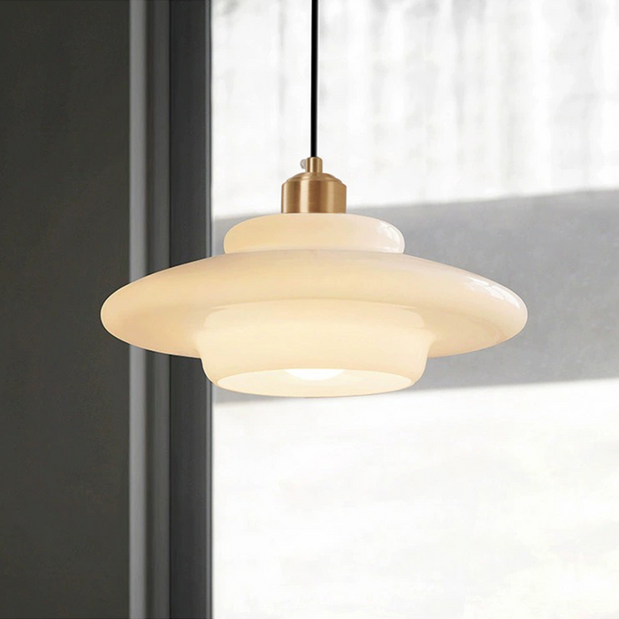 Japandi Witte Glazen Hanglamp – Minimalistische Elegantie voor een Stijlvol Interieur