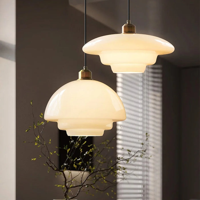 Japandi Witte Glazen Hanglamp – Minimalistische Elegantie voor een Stijlvol Interieur