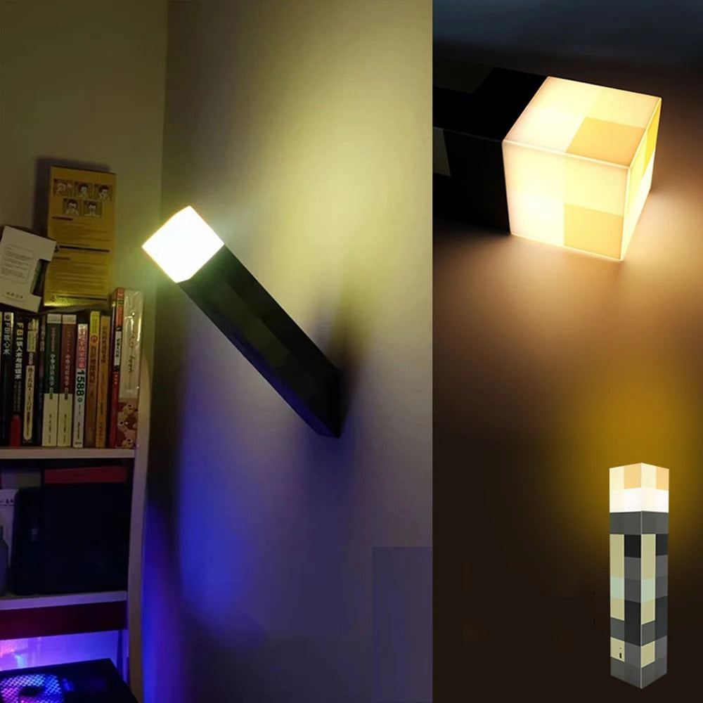 Minecraft Lamp – Veelzijdige LED Lamp, Zaklamp, Wandlamp en Nachtlampje