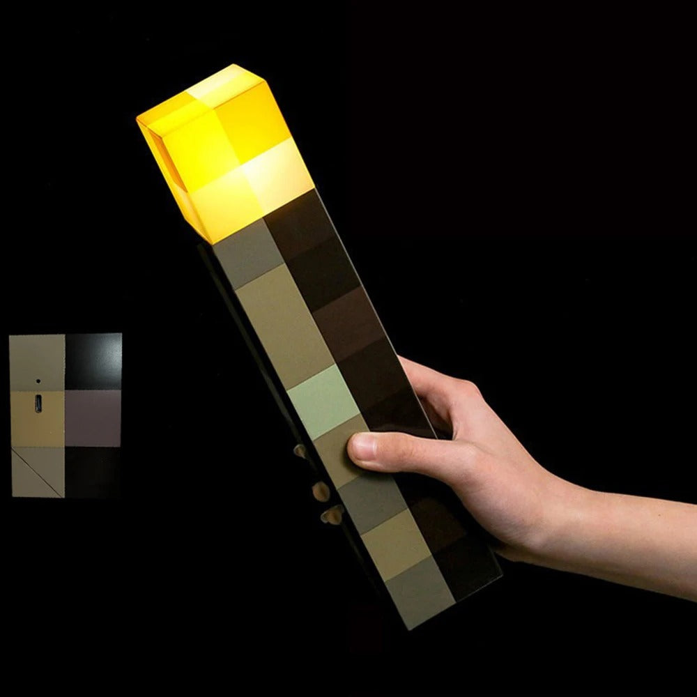 Minecraft Lamp – Veelzijdige LED Lamp, Zaklamp, Wandlamp en Nachtlampje