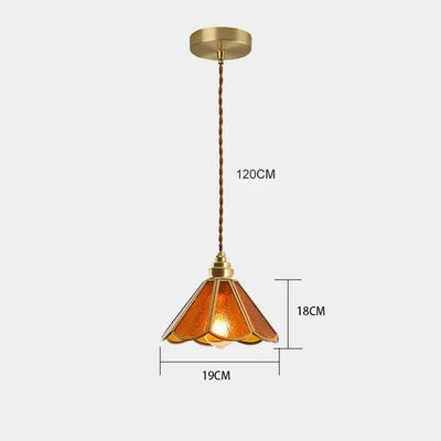 Vintage Glazen Hanglamp – Kleurrijk en Luxueus Glas-in-Lood Design